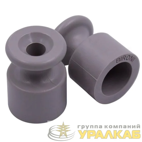 Изолятор для наружного монтажа пластик титан (уп.10шт) Bironi B1-551-26-10 детальная картинка