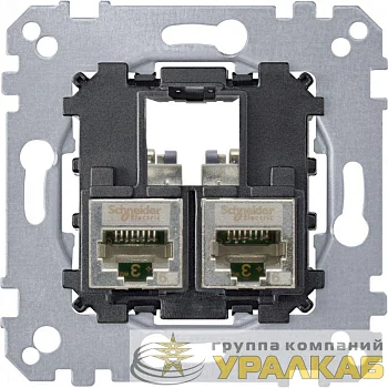 Розетка компьютерная 2-м СП Merten Actassi RJ45 кат.6A STP механизм SchE MTN4576-0022