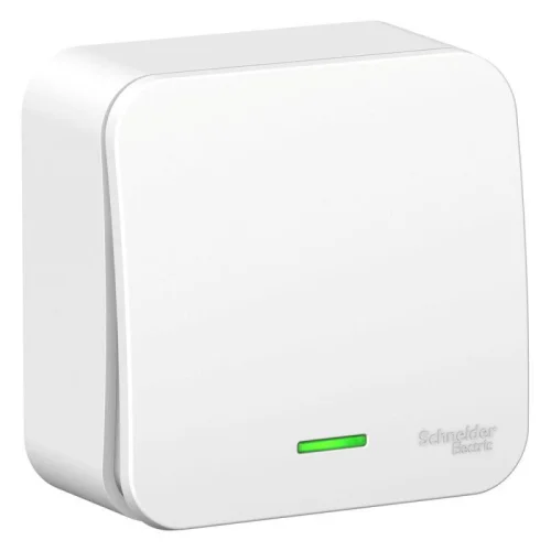 Переключатель 1-кл. ОП Blanca 10А IP20 (сх. 6) 250В с подсветкой с изолир. пластиной бел. SchE BLNVA106111 детальная картинка