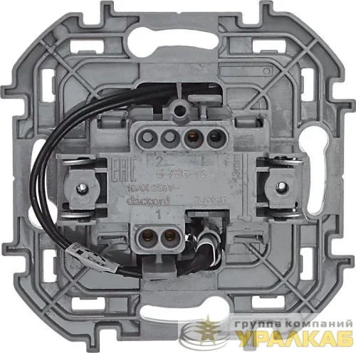 Выключатель 1-кл. Inspiria 10А IP20 250В 10AX с подсветкой/индикацией механизм антрацит IEK 