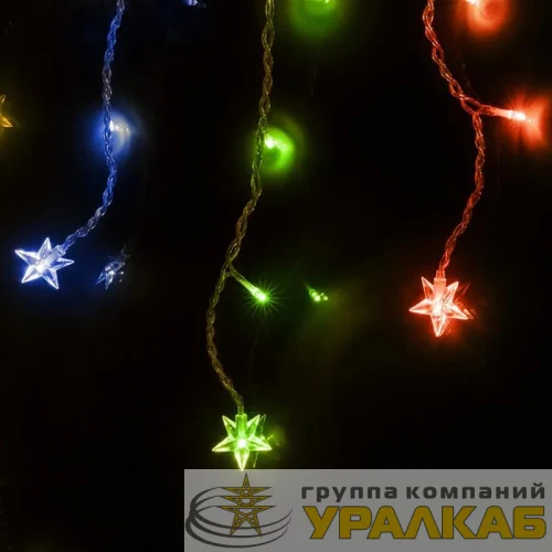Гирлянда "Бахрома" DICLD-100M-C 100 мультиколорт светодиодов 1.7х0.5м с насадками SHLights 4690601047199 детальная картинка