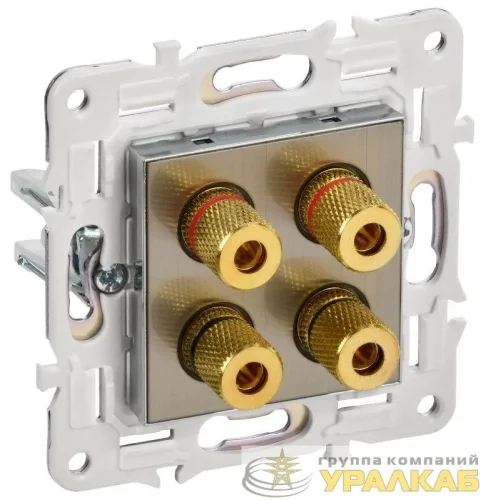 Аудиорозетка 4-м SKANDY SK-A01N никель IEK 