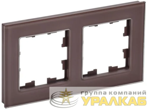 Рамка 2-м BRITE РУ-2-2-БрТБ стекло темн. бронза IEK BR-M22-G-K45 детальная картинка