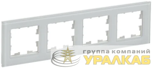 Рамка 4-м BRITE РУ-4-2-БрБ стекло бел. IEK BR-M42-G-K01 детальная картинка