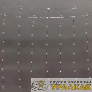 Гирлянда светодиодная "Роса "Светодиодный дождь" 3х2м LED бел. 12Вт IP20 USB+пульт управления с крючками для крепления Neon-Night 315-875