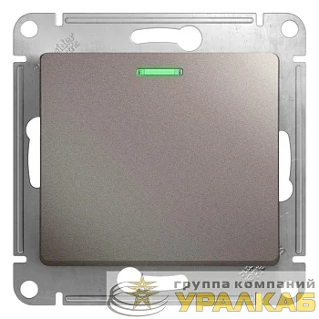 Выключатель 1-кл. СП Glossa 10А IP20 (сх. 1а) 10AX с подсветкой механизм платина SE 