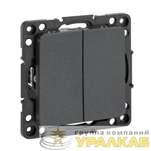 Переключатель проходной 2-кл. Стокгольм 10А механизм черн. PROxima EKF 