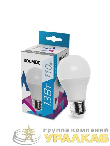 Лампа светодиодная A60 13Вт 4500К E27 220В КОСМОС LkecLED13wA60E2745 детальная картинка