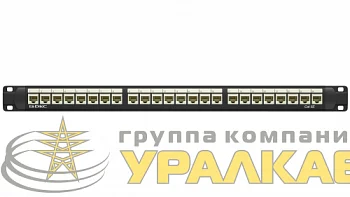 Патч-панель 19дюйм 1UCAT5E 24 модуля RJ45 неэкранированная DKC RN5PPU24