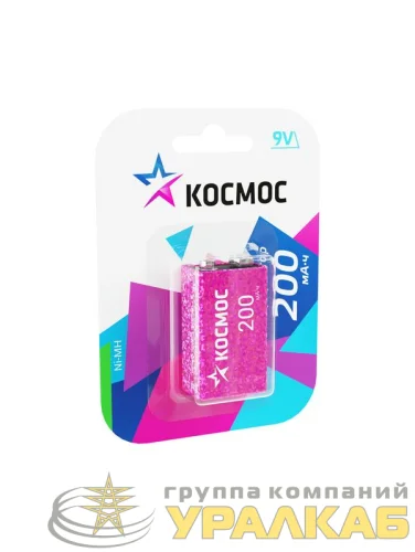 Аккумулятор 6F22 200мА.ч 1BL (блист.1шт) КОСМОС KOCNI-MH6F22(200mAh) детальная картинка Аккумулятор 6F22 200мА.ч 1BL (блист.1шт) КОСМОС KOCNI-MH6F22(200mAh) детальная картинка