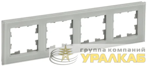 Рамка 4-м BRITE РУ-4-2-БрД стекло дым. IEK BR-M42-G-K30 детальная картинка