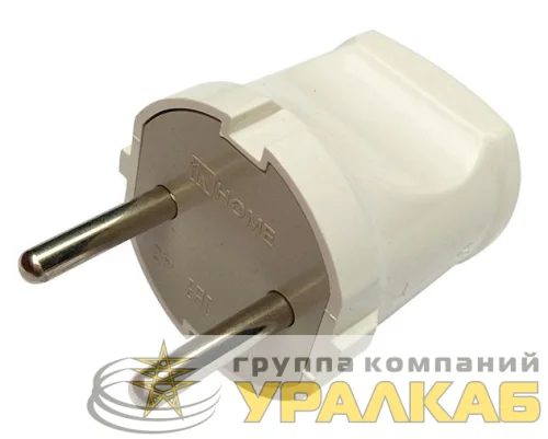 Вилка прямая 10А 4142 бел. ASD / IN HOME 4690612000572 детальная картинка