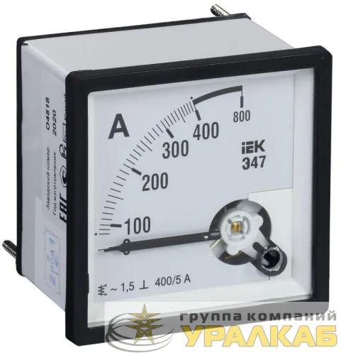 Амперметр Э47 96х96мм 400/5А кл. точн.1.5 IEK IPA20-6-0400-E детальная картинка