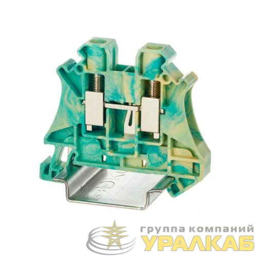 Клемма заземления винтовой зажим 2 точки подключения 6кв.мм DKC TUR-6-PE детальная картинка