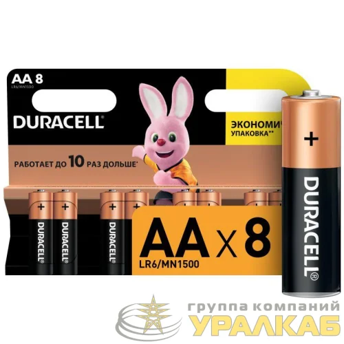 Элемент питания алкалиновый AA/LR6-8BL Basic (блист.8шт) Duracell C0037387 детальная картинка