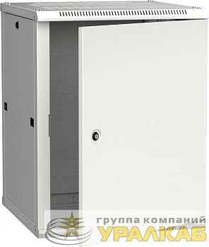 Шкаф 19 дюйм LINEA W 15U 600х600мм настен. метал. дверь RAL7035 ITK 