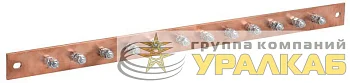 Шина заземления 483х25x3мм медь ШМТ М1 12 точек подключ. М6 ITK ER-12-325-M1
