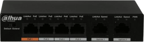 Коммутатор DH-PFS3006-4ET-60 4х100Мбит 4PoE неуправляемый Dahua 1084911 детальная картинка