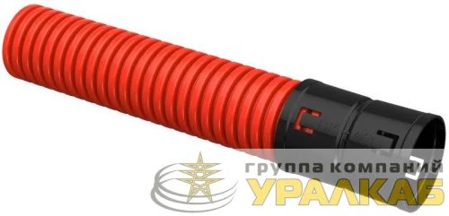 Труба гофрированная двустенная ПНД гибкая d63мм красн. (уп.25м) ELASTA IEK 