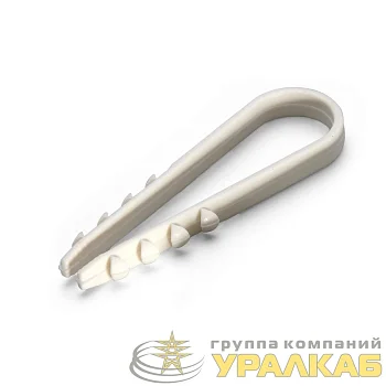 Дюбель-хомут ДХ 5-10 для круглого кабеля нейлон бел. (уп.100шт) Fortisflex 56866
