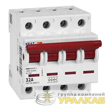Выключатель нагрузки модульный OptiDin BM63PL-432-УХЛ3 (ВМ63PL) КЭАЗ 328174