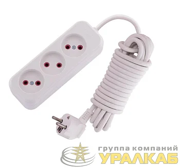 Удлинитель 3х5м без заземл. 10А IP20 Lila LEZARD 720-0305-303