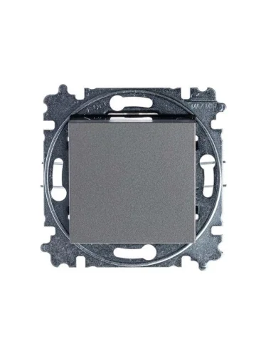Переключатель 1-кл. СП Levit IP20 сталь/дым. черн. ABB 2CHH590645A6069 детальная картинка