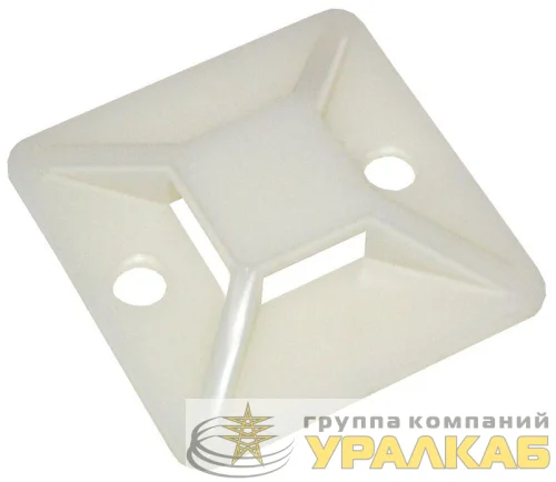 Площадка самокл. 30х30 под хомуты бел. (уп.100шт) IEK 