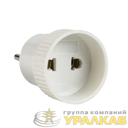 Адаптер-переходник без заземл. 6А 250В бел. EKF AAP6-1 детальная картинка