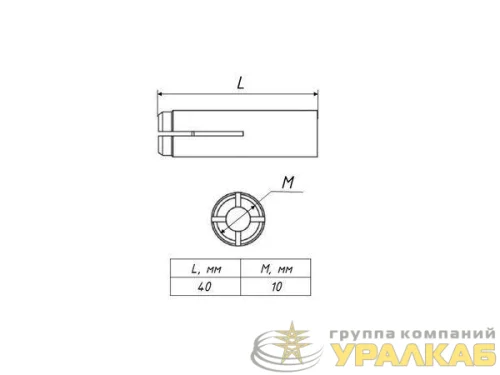 Анкер забивной М10 сталь EKF aszm10 детальная картинка