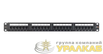 Патч-панель кат.5e 19дюйм 24 порта 1U Essential Line NIKOMAX NMC-RP24UD2-ES-1U-BK