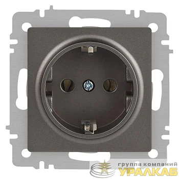 Розетка Accent 6-202-09 2P+E Schuko 16А-250В IP20 СУ титан Intro Б0063701