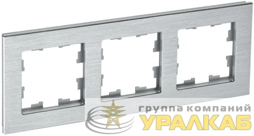 Рамка 3-м BRITE РУ-3-1-БрА металл алюм. IEK BR-M32-M-K47 детальная картинка