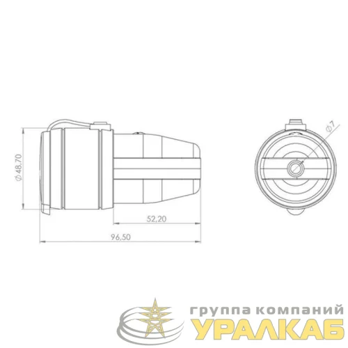 Розетка переносная влагозащищенная с крышкой с заземл. 16А IP44 каучук желт. Rexant 