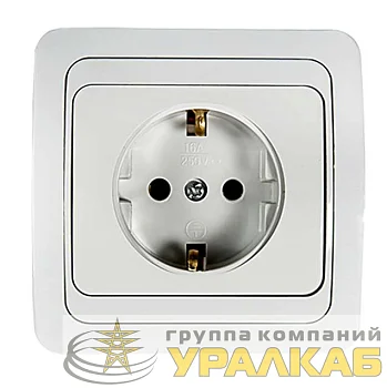 Розетка 1-м CLASSICO с заземл. 2028 бел. ASD / IN HOME 4680005959907