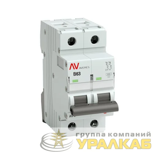 Выключатель автоматический модульный 2п B 63А 6кА AV-6 AVERES EKF 