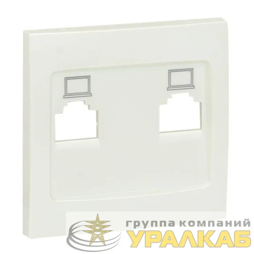 Панель лицевая Валенсия для розетки компьютерной 2-м RJ45 жемчуж. PROxima EKF ESK02-L-035-50 детальная картинка