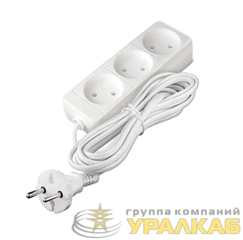 Удлинитель 3х5м без заземл. 10А IP20 2.2кВт ПВС Союз 481S-1305 детальная картинка