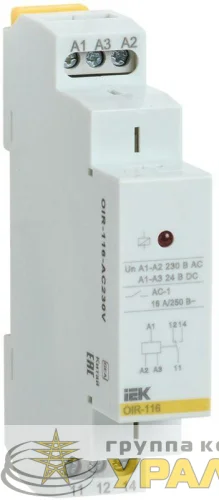 Реле промежуточное OIR 1 конт. (16А) 230В AC IEK OIR-116-AC230V детальная картинка
