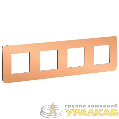 Рамка 4-м UNICA STUDIO медь/антрацит SchE NU280858 детальная картинка