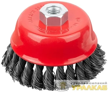 Корщетка-чашка гайка М14 стальная витая проволока 100мм FIT 39468