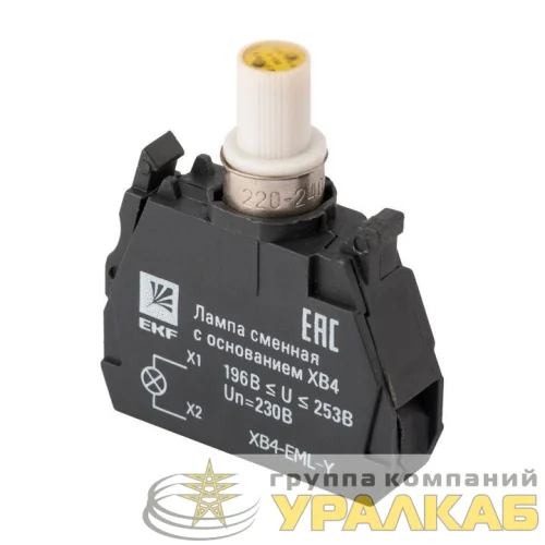 Лампа сменная с основанием XB4 желт. 230В PROxima EKF XB4-EML-Y детальная картинка