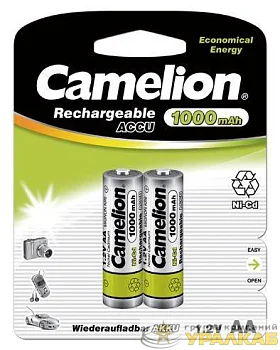 Аккумулятор AA/R6 1000мА.ч NI-CD BP-2 металлик (блист.2шт) Camelion 6181