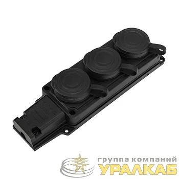 Колодка удлинителя 3-м 16А IP44 230В 2P+PE влагозащ. каучук PROCONNECT 111-113-4