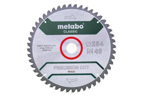 Диск пильный254х30 НМ 48WZ 5 отр. для торцовок Metabo 628061000 детальная картинка