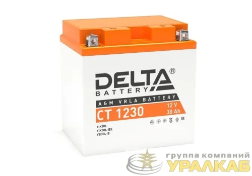 Аккумулятор стартерный 12В 30А.ч Delta CT 1230 детальная картинка