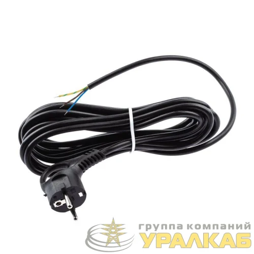 Шнур сетевой с вилкой 1.5м с заземл. ПВС 3х0.75 черн. UX-3x0.75-1.5m-B ЭРА 