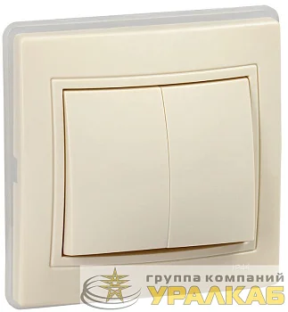 Выключатель 2-кл. СП Кварта ВС10-2-0-ККм-44 10А крем. IEK KV-V20-10-44-K33