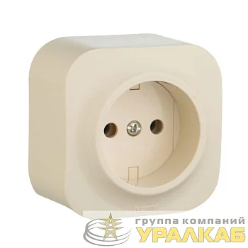 Розетка 1-м ОП Quteo 16А IP20 2P без заземл. без защ. шторок сл. кость Leg 782240