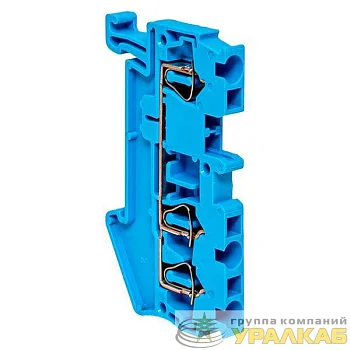 Колодка клеммная ST-2.5 28А 3 вывода пружинная син. EKF plc-jxb-st-2.5-3-blue